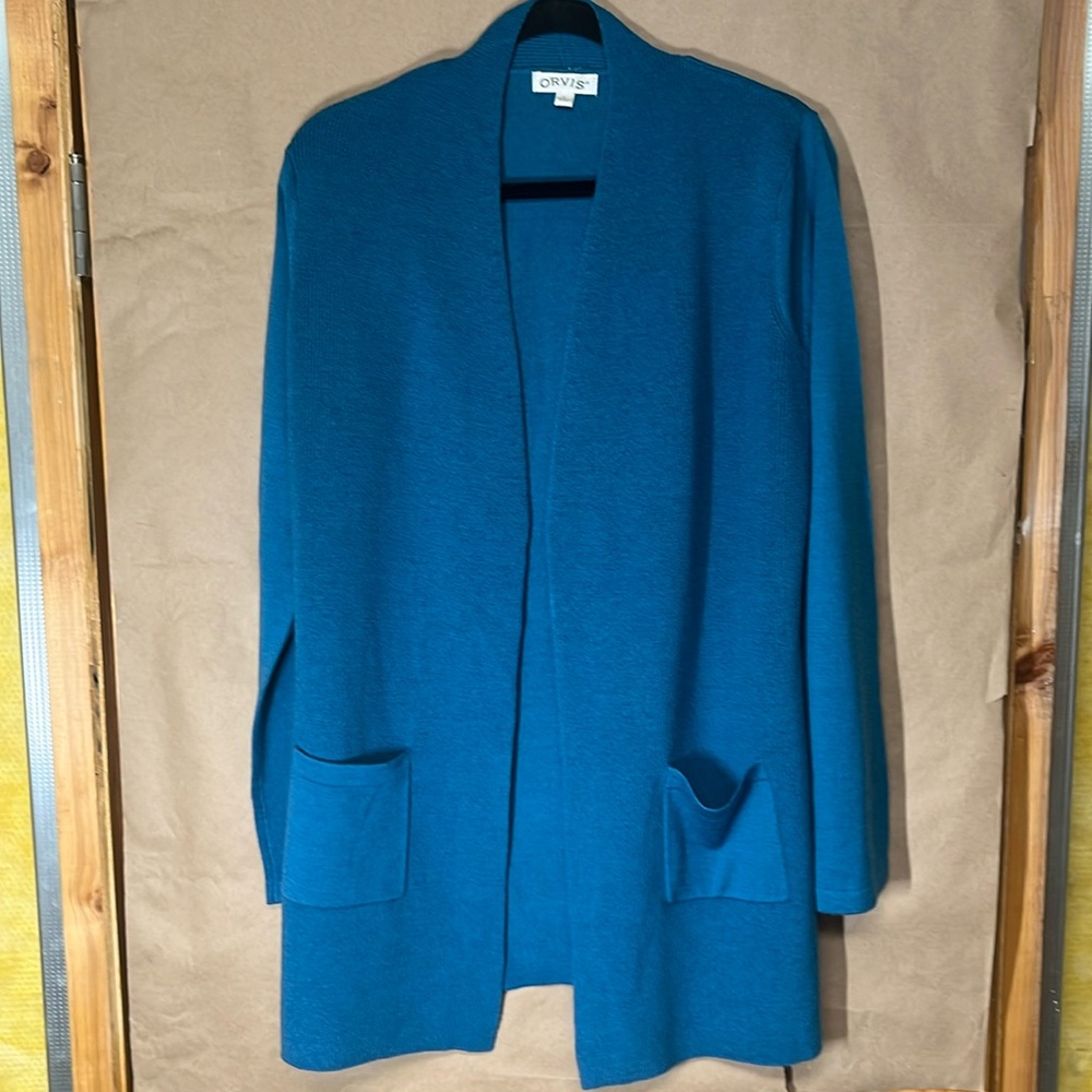 Orvis Merino wool women’s long cardigan- Teal
